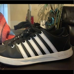 Kids black k Swiss shoes